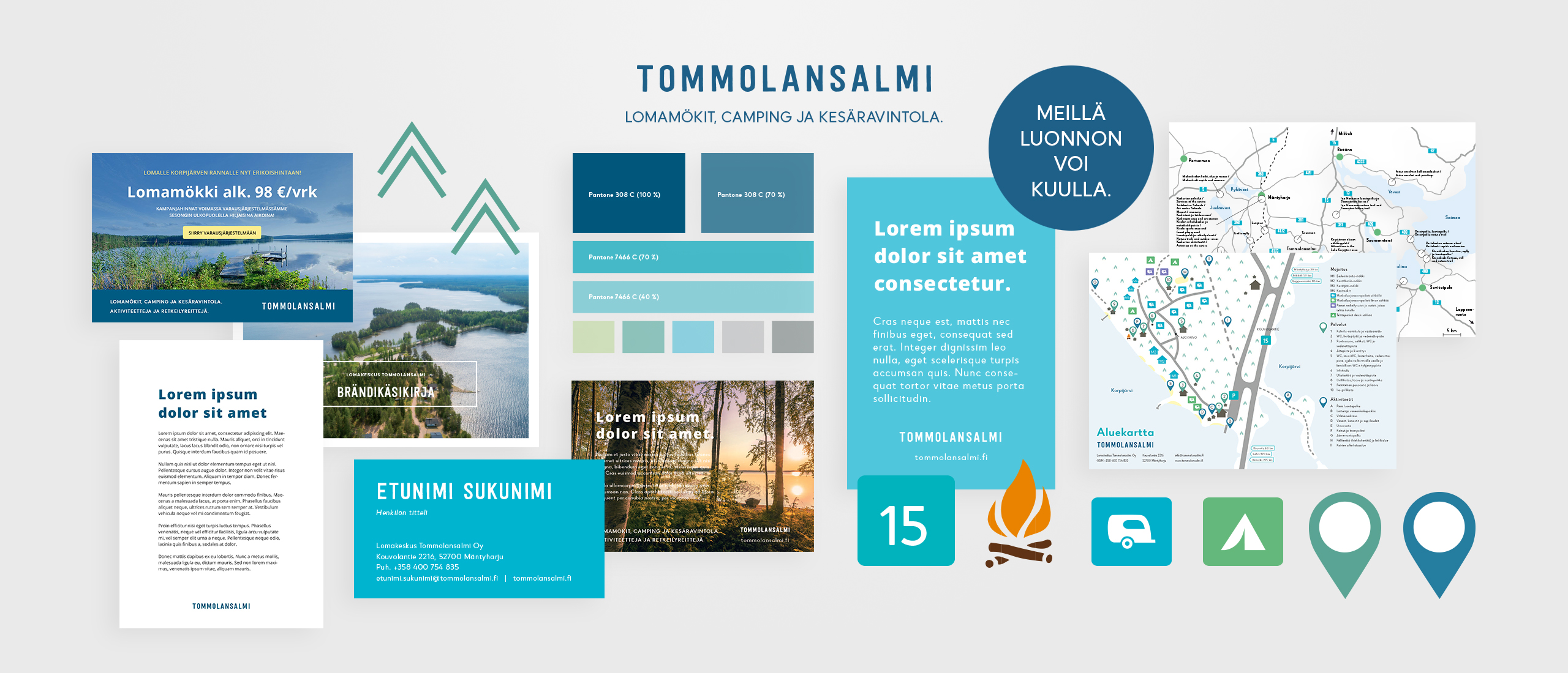 Luminia case visuaalinen ilme matkailuyritys